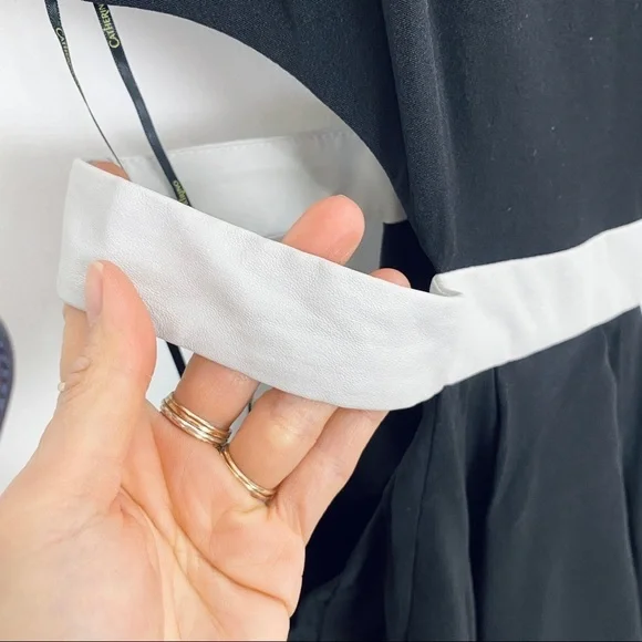 Catherine Maladrino cut-out gown with white leather waist band NWT - Picture 3 of 14